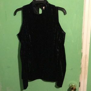 Mossimo black velvet cold shoulder top
